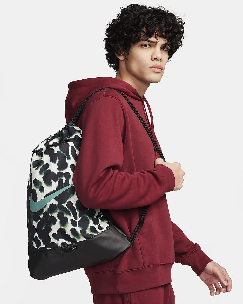 Nike Brasilia Drawstring Bag (18L) - Black/Bicoastal/Bicoastal