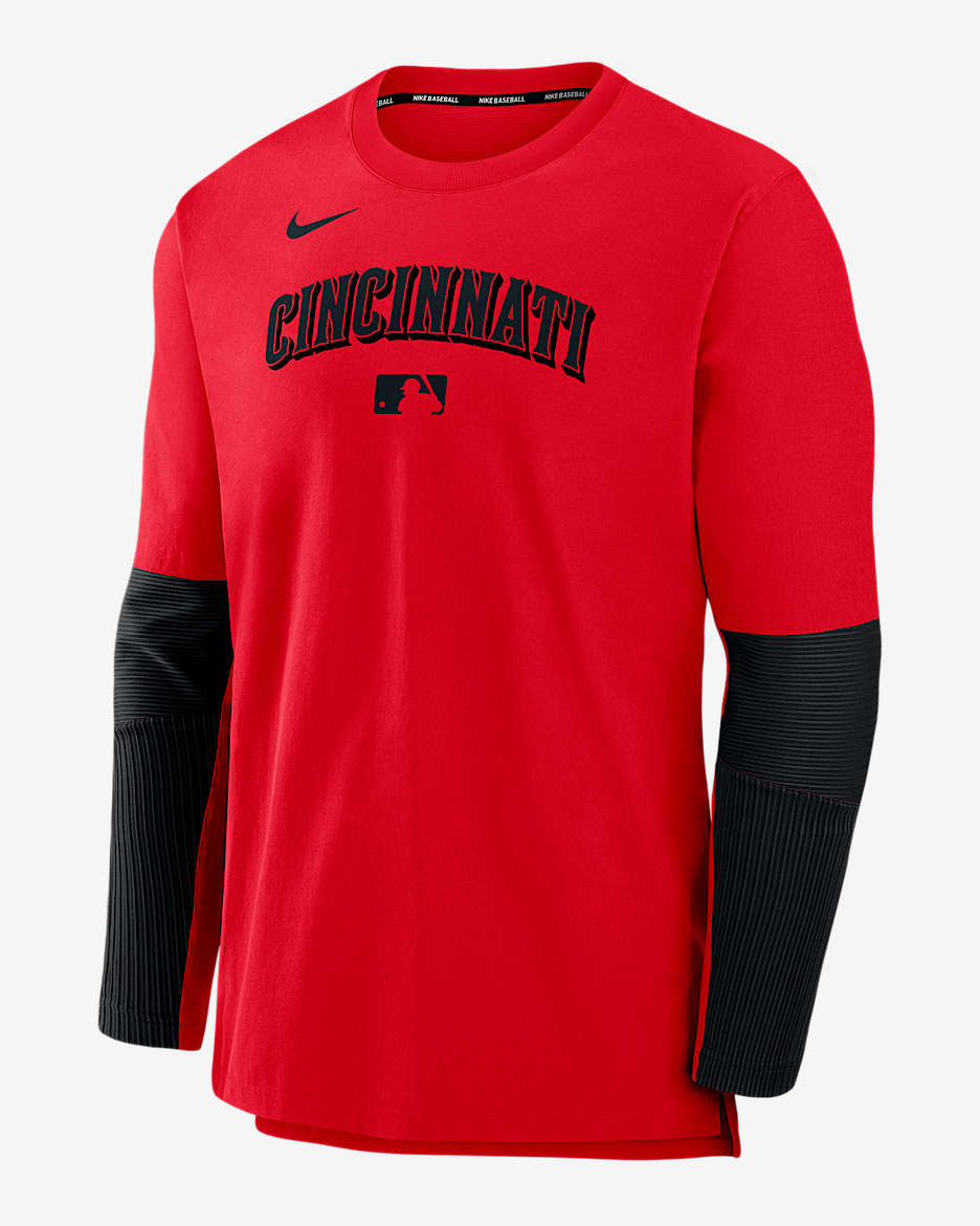Sudadera sin cierre Nike Dri-FIT de la MLB para hombre Cincinnati Reds Authentic Collection Player - Rojo