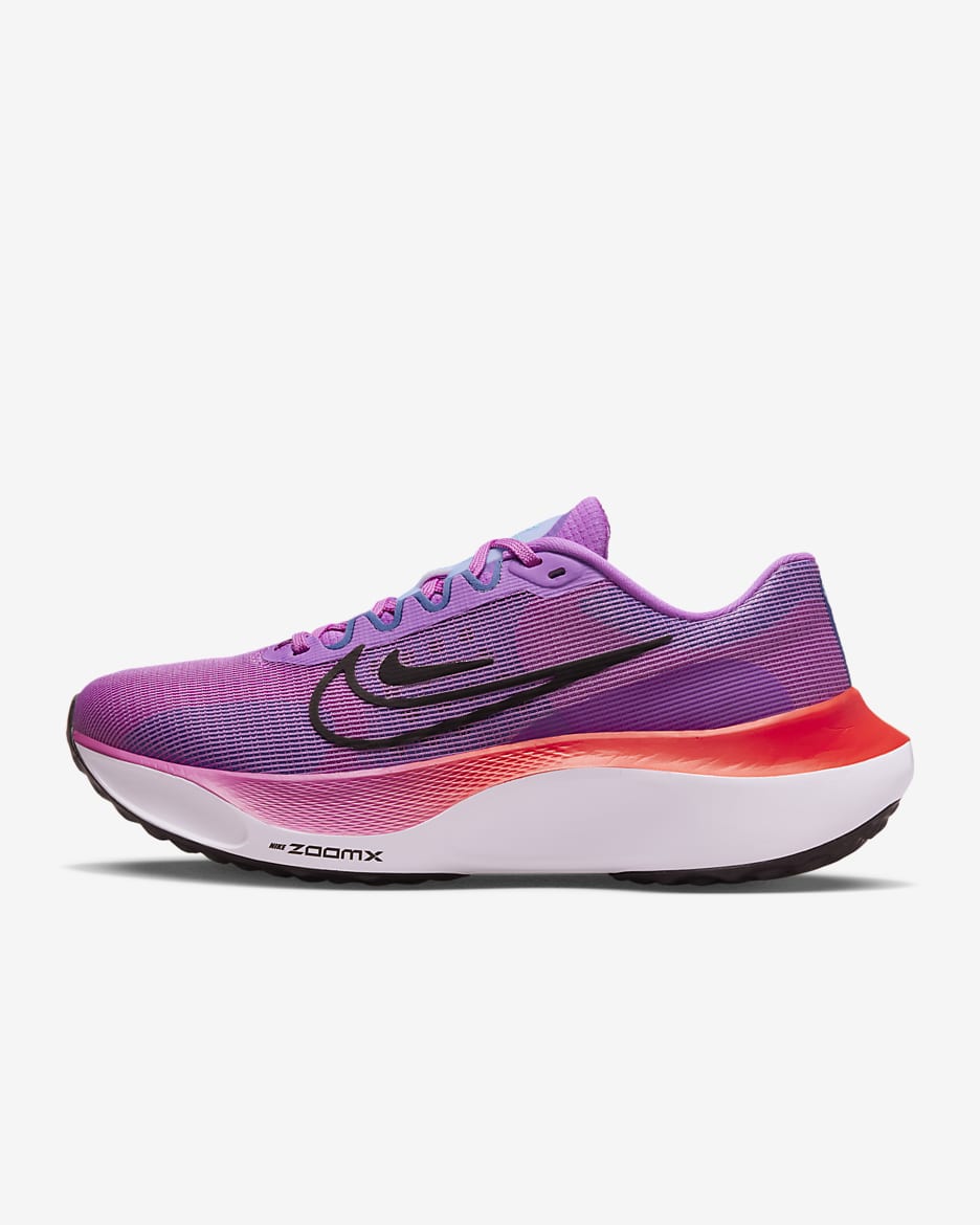 Nike Zoom Fly 5 女款路跑鞋 - Fuchsia Dream/Racer Blue/Bright Crimson/黑色