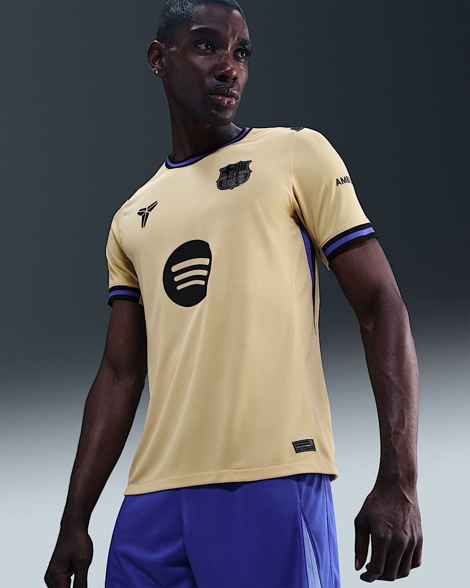 Segunda equipación Stadium FC Barcelona 2025/26 Camiseta de fútbol Replica Kobe Dri-FIT - Hombre - Team Gold/Team Gold/Persian Violet/Negro