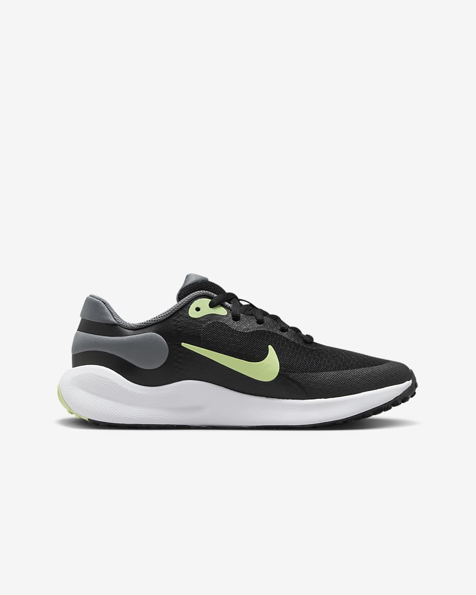 Nike Revolution 7 Older Kids' Running Shoes - Black/Smoke Grey/White/Barely Volt