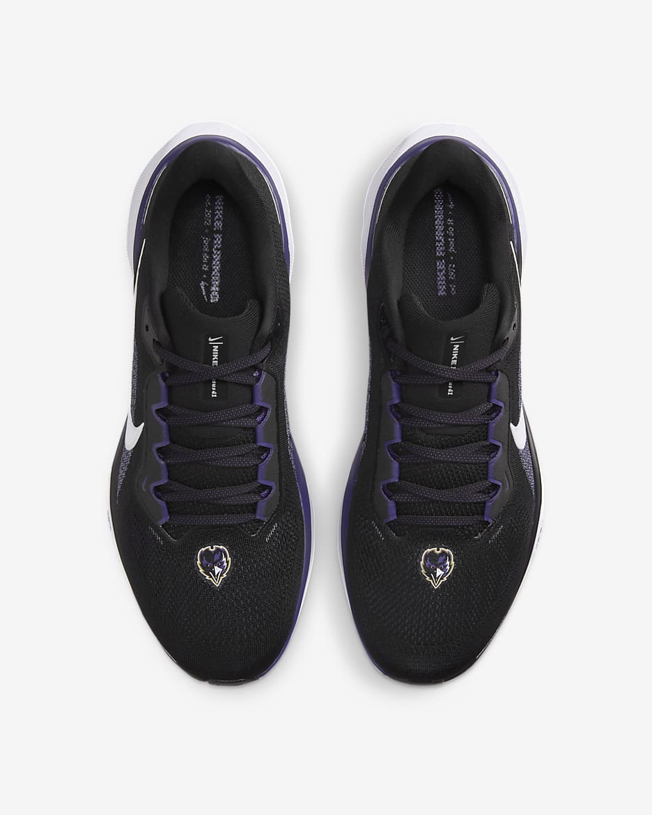 Tenis de correr en pavimento para hombre Nike Pegasus 41 NFL Baltimore Ravens - Negro/Blanco/Orquídea nuevo/Blanco