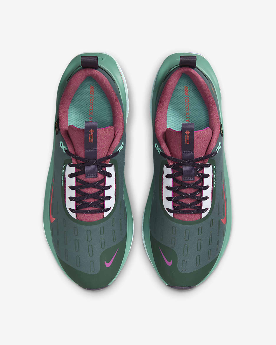 Nike InfinityRN 4 GORE-TEX Men's Waterproof Road Running Shoes - Vintage Green/Dark Raisin/Green Frost/Bright Crimson