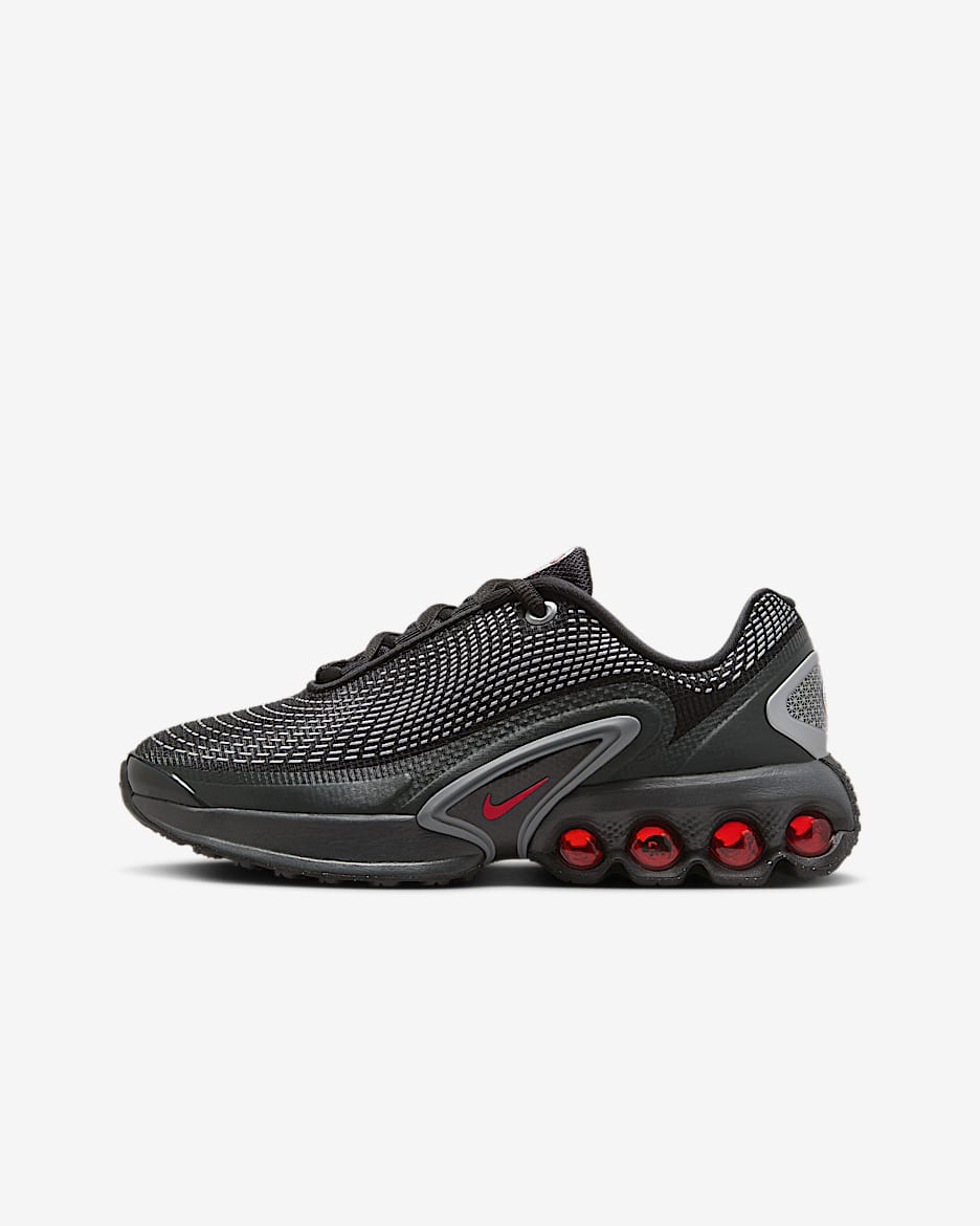 Nike Air Max Dn Older Kids' Shoes - Black/Black/Metallic Silver/University Red