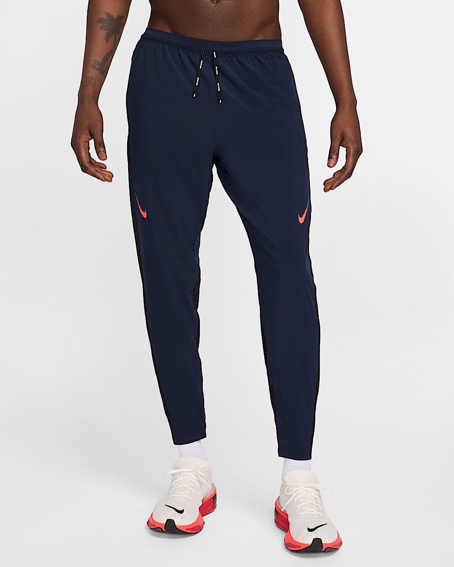 Nike AeroSwift Men's Dri-FIT ADV Running Pants - Obsidian/Bright Crimson