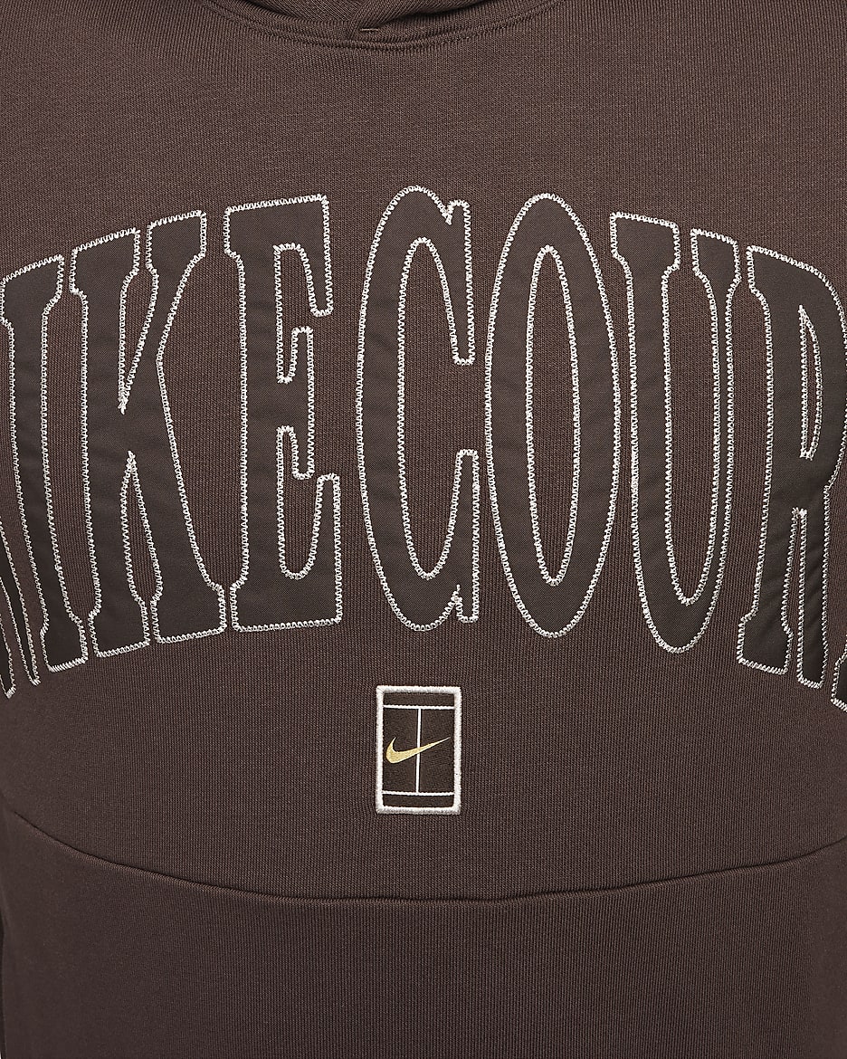 Sweat à capuche de tennis Dri-FIT en tissu Fleece NikeCourt Heritage pour homme - Baroque Brown/Velvet Brown