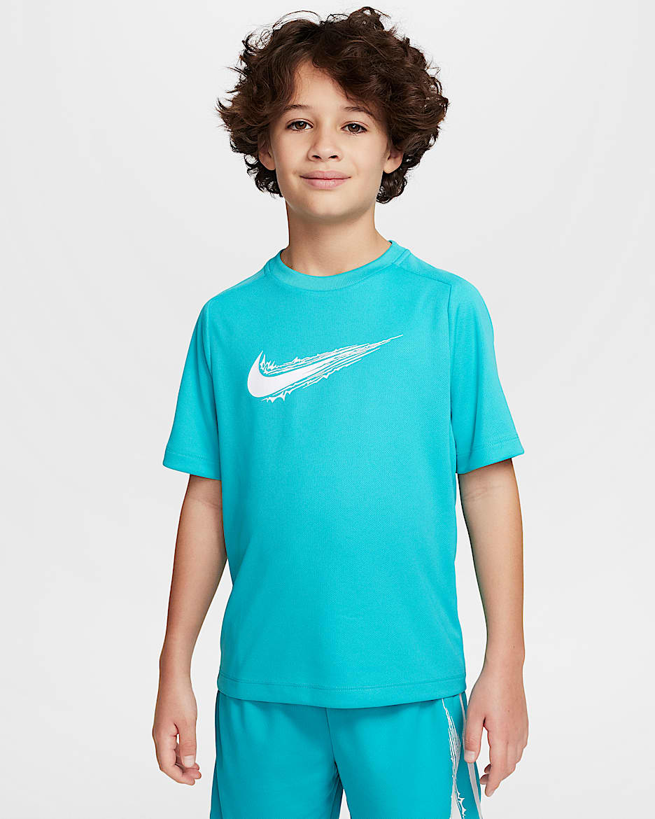 Nike Multi Older Kids' (Boys') Dri-FIT Short-Sleeve Top - Dusty Cactus/White