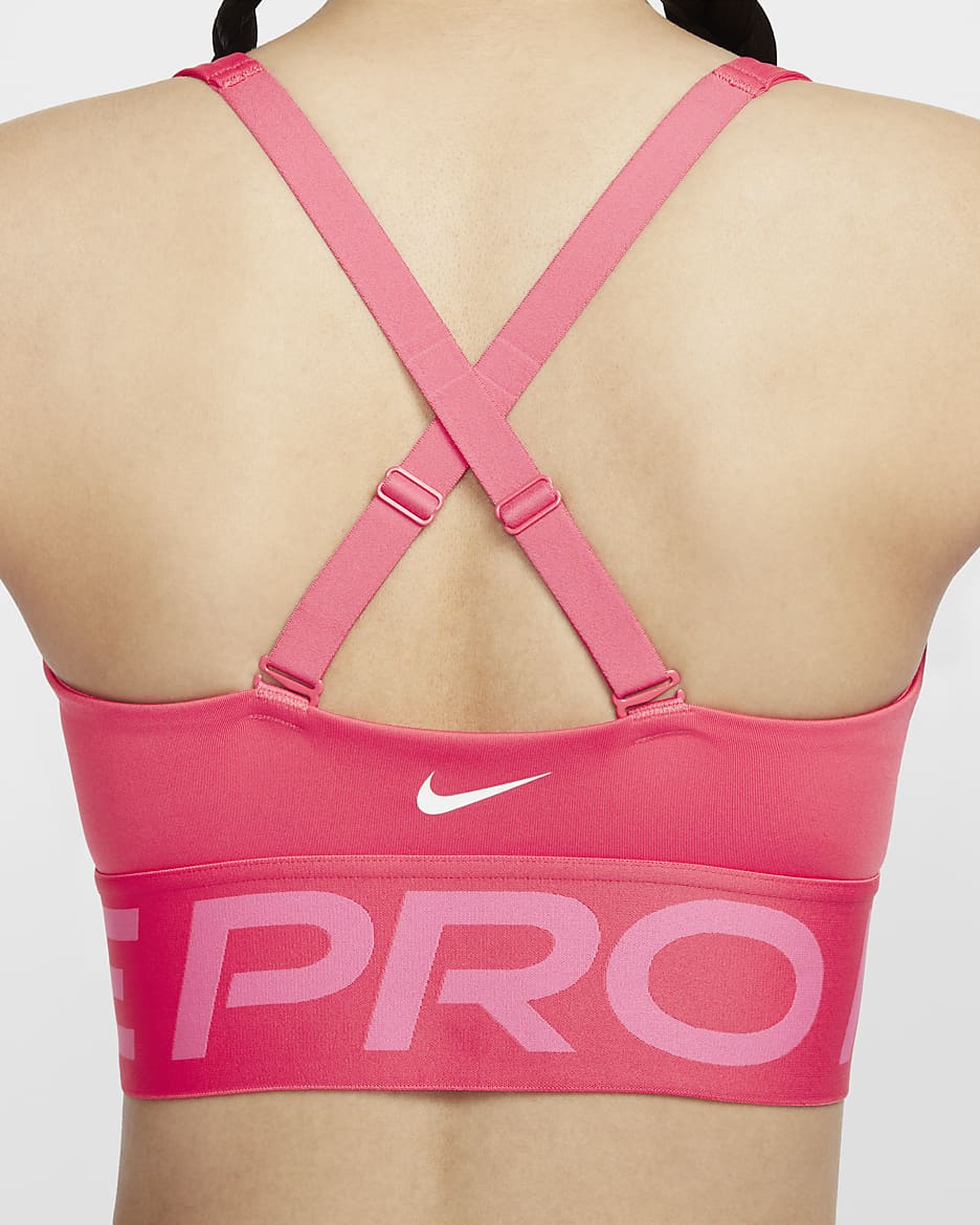 Nike Pro Indy Plunge Women's Medium-Support Padded Sports Bra - Aster Pink/Pinksicle/White