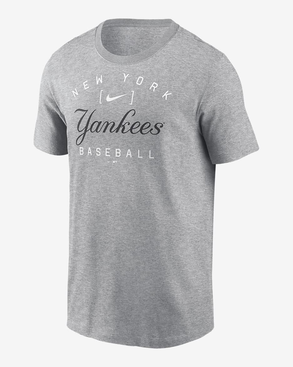 New York Yankees Home Team Athletic Arch Men's Nike MLB T-Shirt - Charcoal Heather