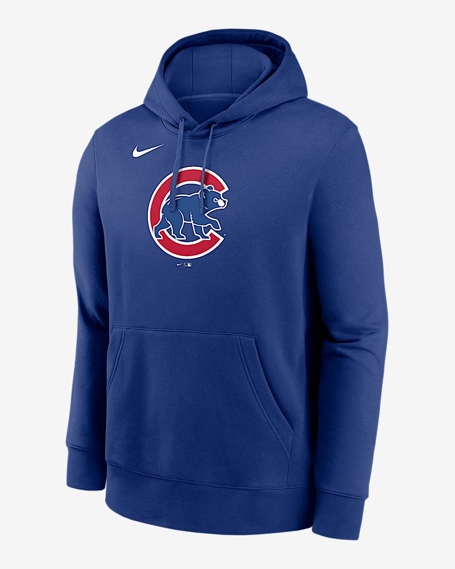 Chicago Cubs Logo Club Men's Nike MLB Pullover Hoodie - Rush Blue
