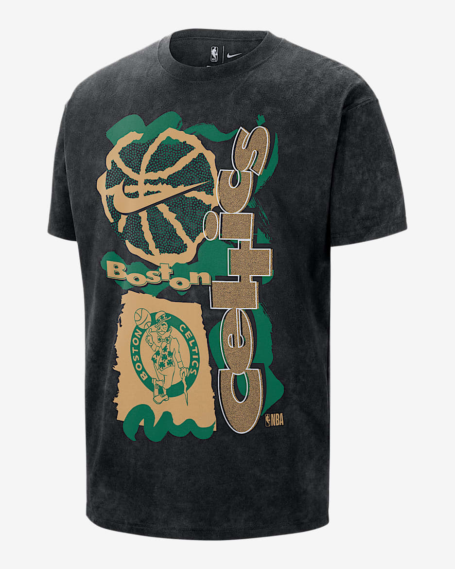Boston Celtics Courtside Men's Nike NBA Max90 T-Shirt - Black/Black