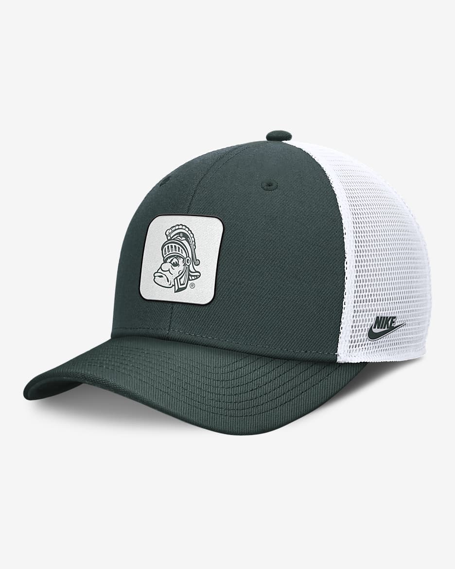 Michigan State Spartans Legacy Rise Mascot Men's Nike College Trucker Adjustable Hat - Pro Green