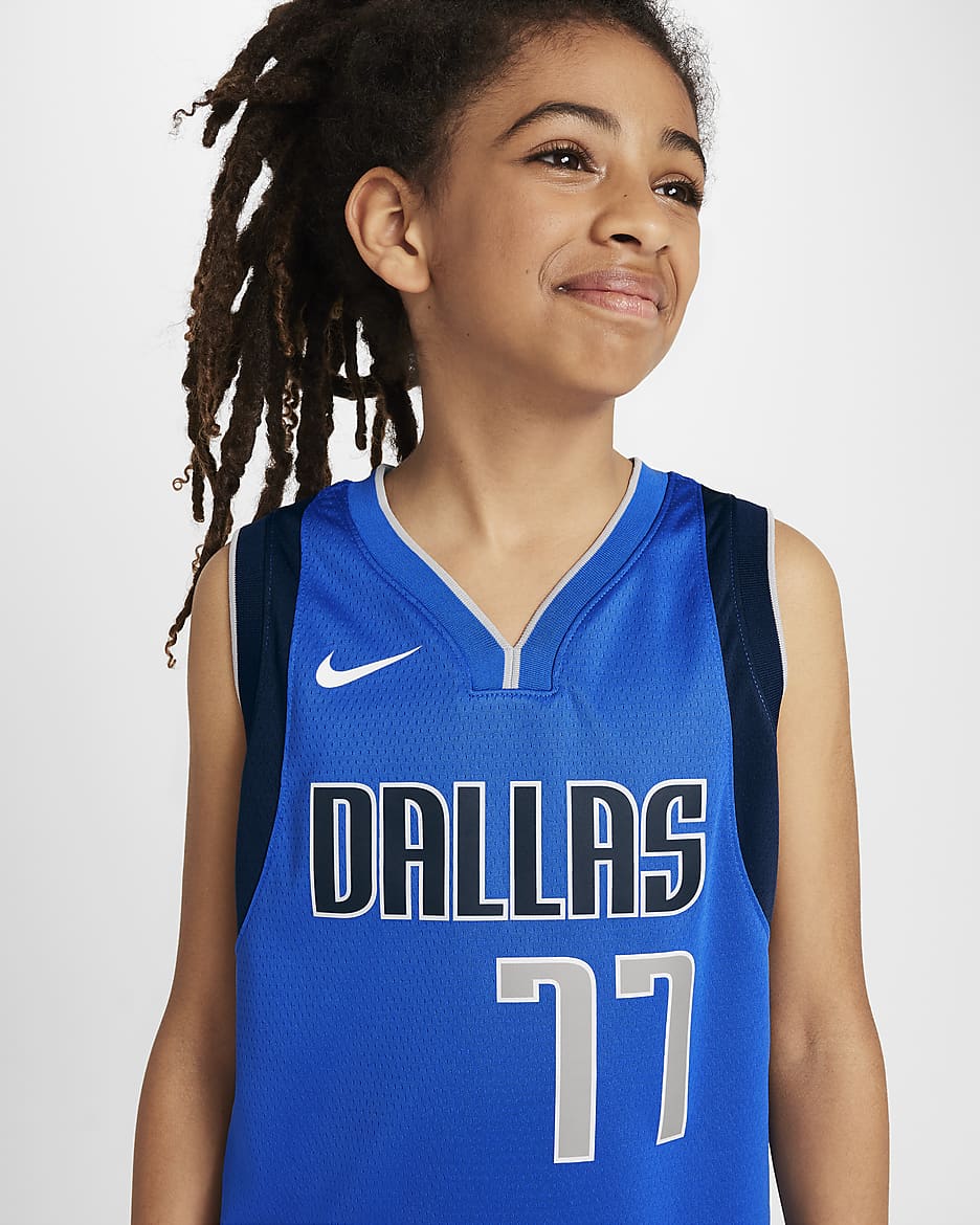 Dallas Mavericks 2023/24 Icon Edition Camiseta Swingman Nike de la NBA - Niño/a - Game Royal