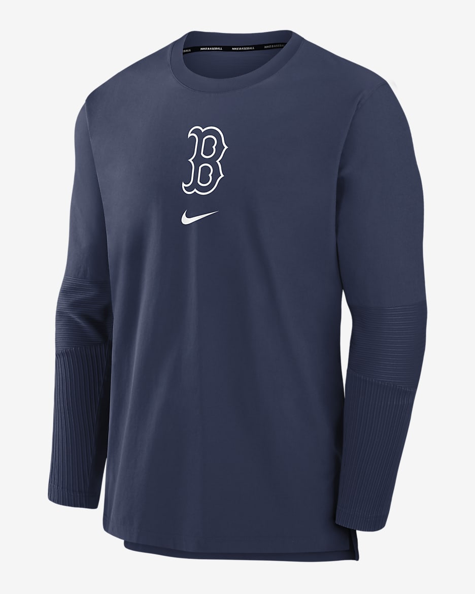 Chamarra sin cierre Nike Dri-FIT de la MLB para hombre Boston Red Sox Authentic Collection Player - Azul marino