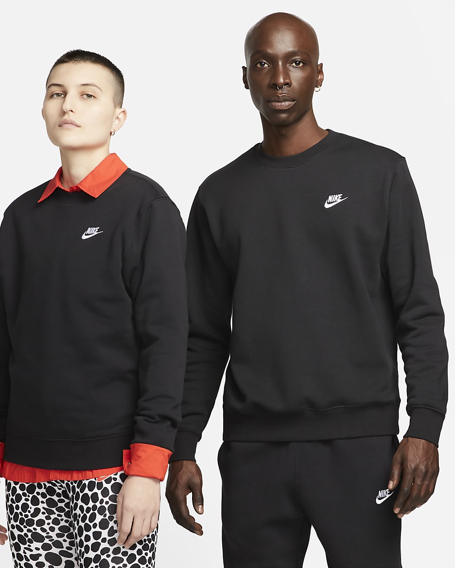 Nike Sportswear Club Fleece Men's Crew - Black/White