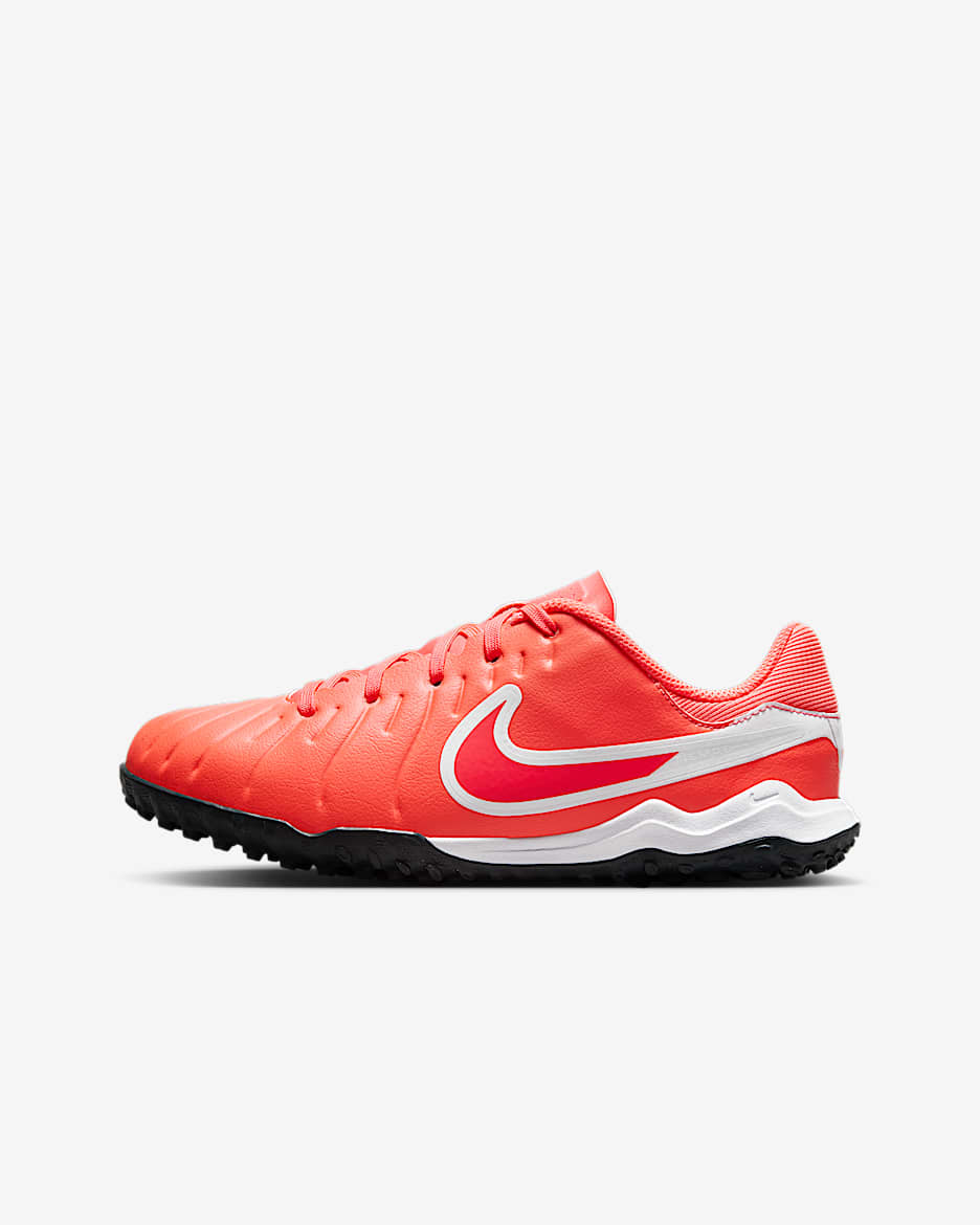 Nike Jr. Tiempo Legend 10 Academy Younger/Older Kids' Turf Low-Top Football Shoes - Hot Lava/White