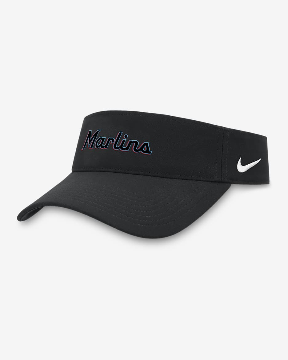 Miami Marlins Wordmark Men's Nike Dri-FIT MLB Visor - Black