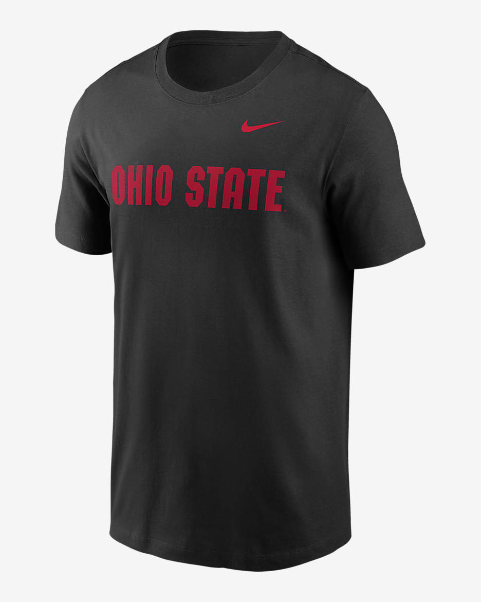 Ohio State Buckeyes Primetime Evergreen Wordmark Men's Nike College T-Shirt - Black