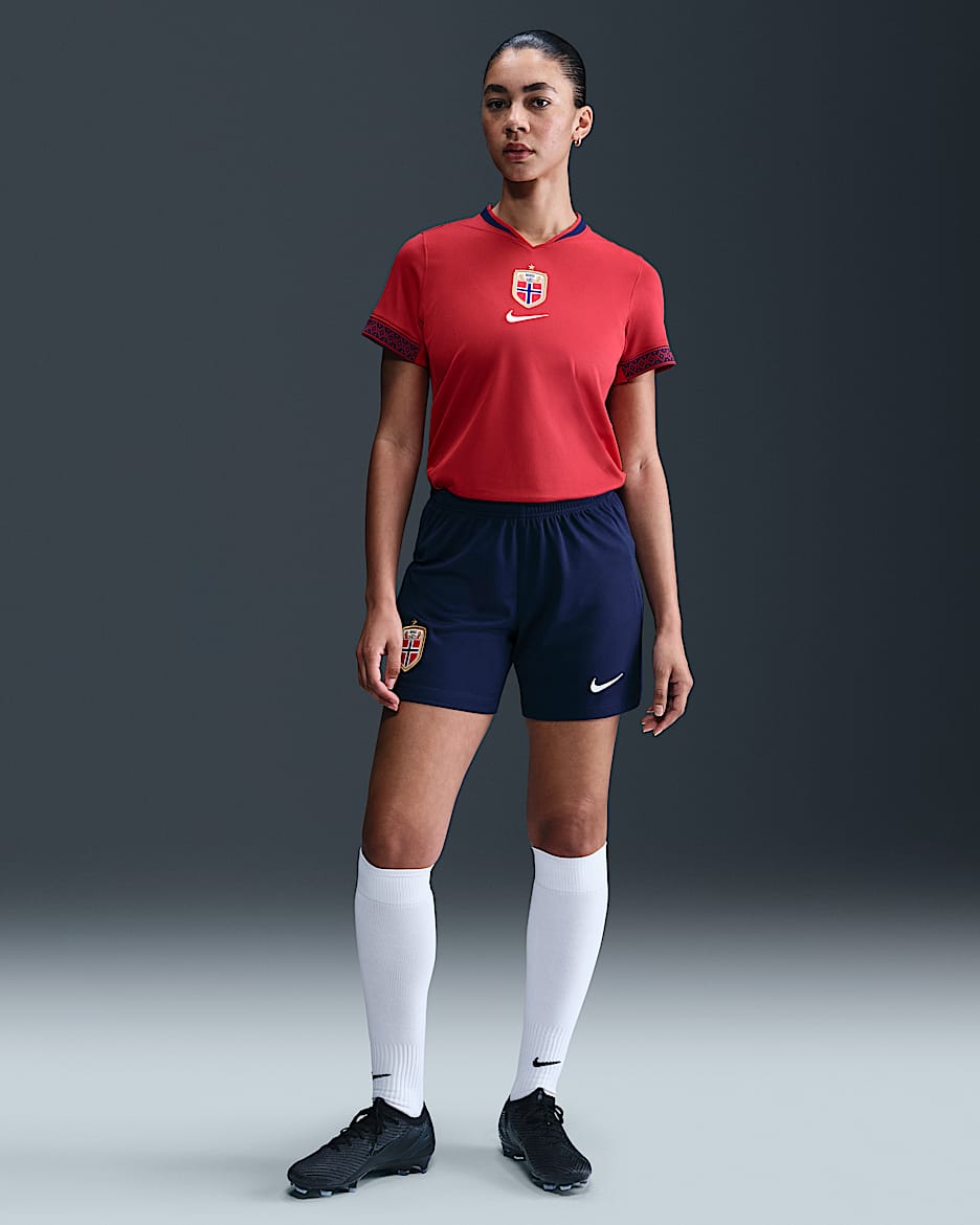 Noorwegen 2025/26 Stadium Thuis Nike Dri-FIT replicavoetbalshorts voor dames - Blue Void/Wit