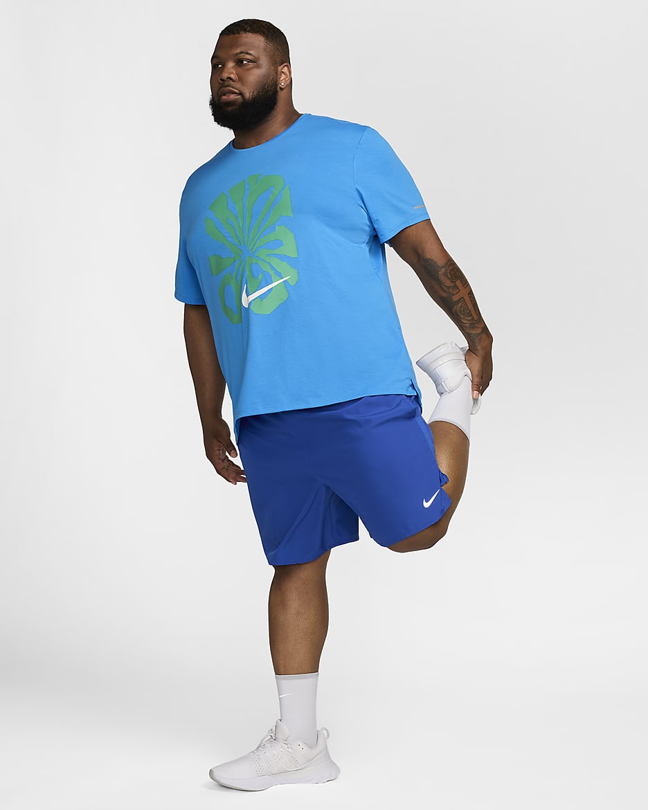 Nike Rise 365 Run Energy Dri-FIT kortermet løpeoverdel til herre - Light Photo Blue/Summit White