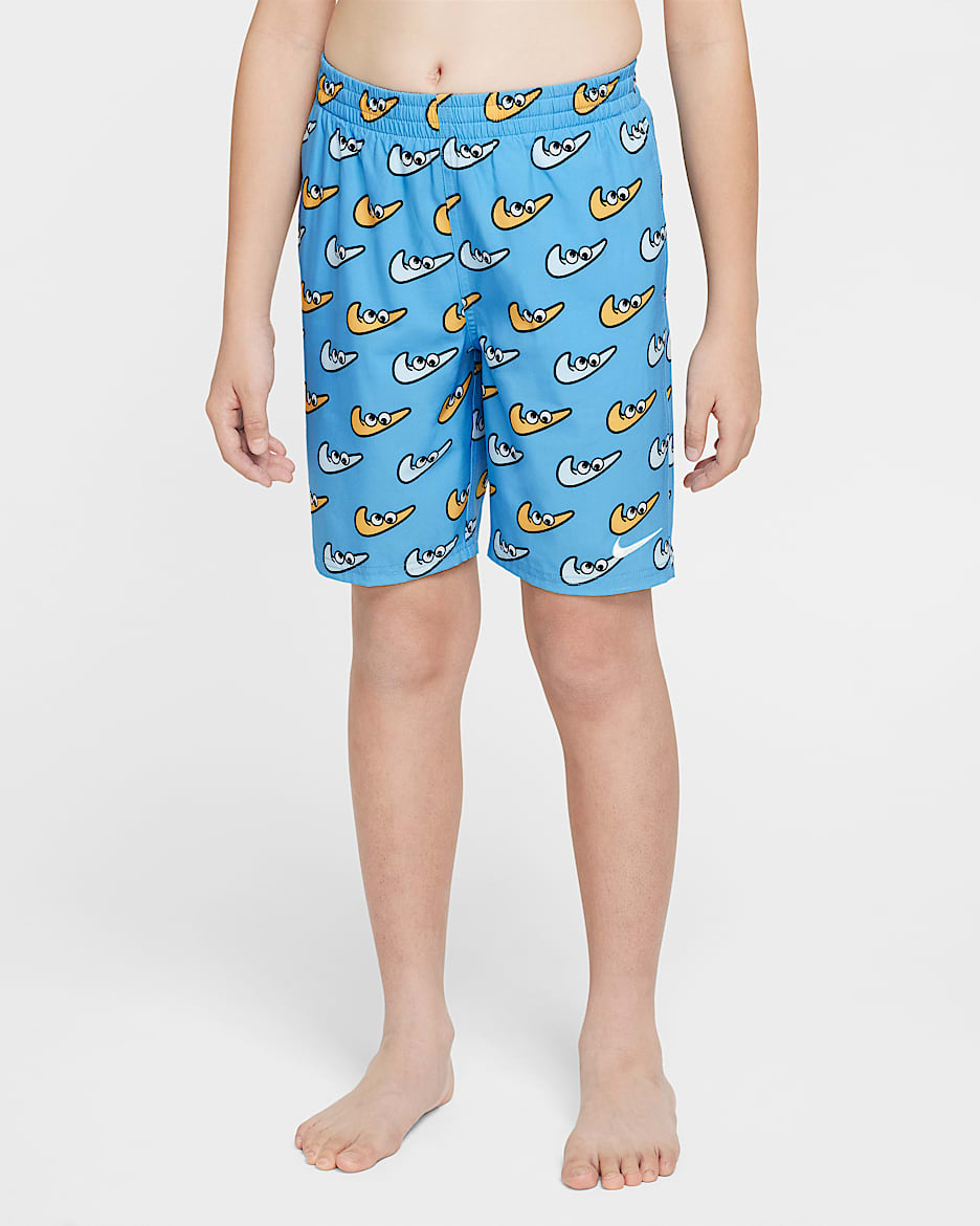 Shorts de vóleibol de 18 cm con forro de ropa interior para niño talla grande Nike Swim Breaker - Azul universitario/Oro universitario/Azul glacial/Blanco