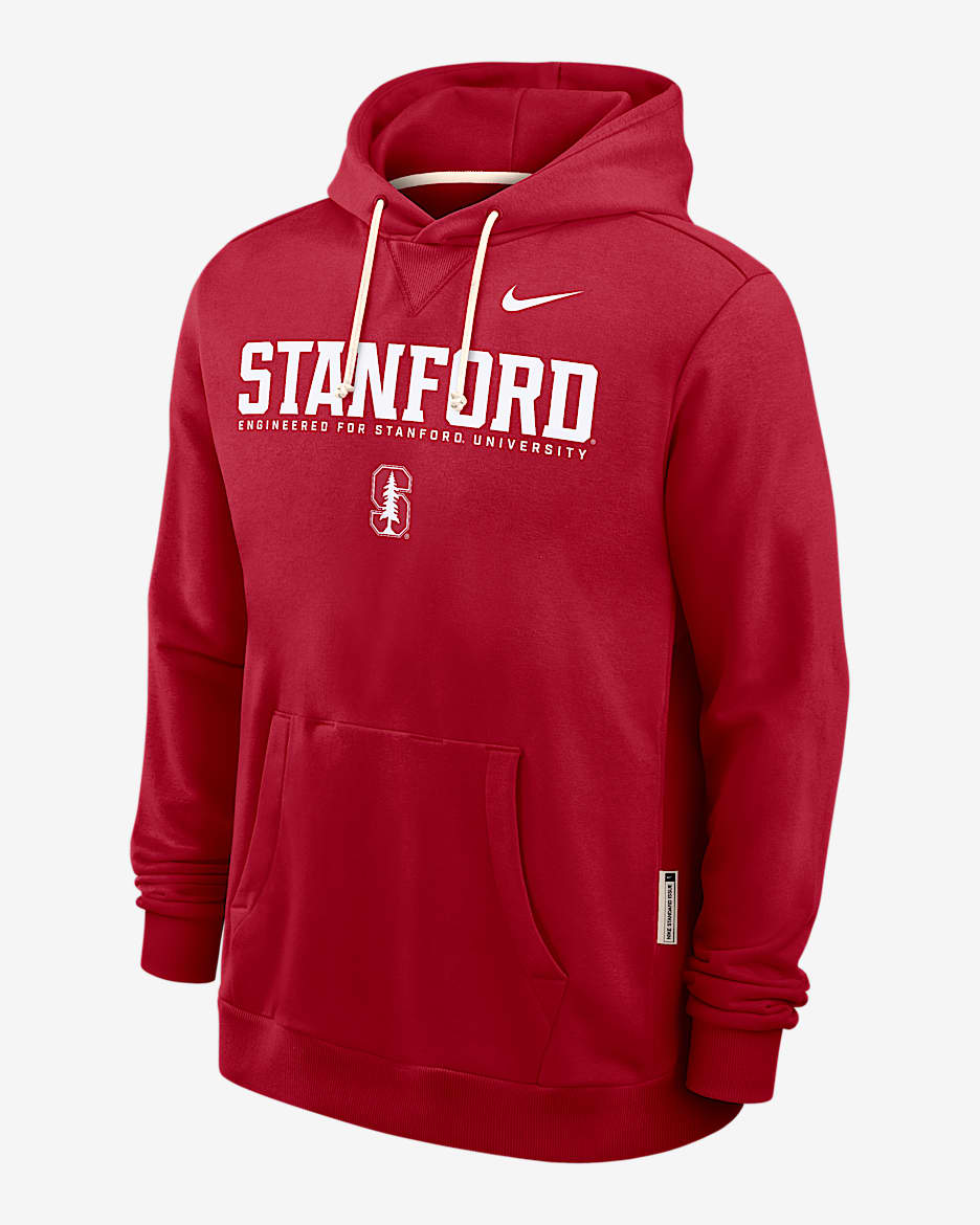 Sudadera con gorro sin cierre universitaria Nike Dri-FIT para hombre Stanford Sideline - Carmesí