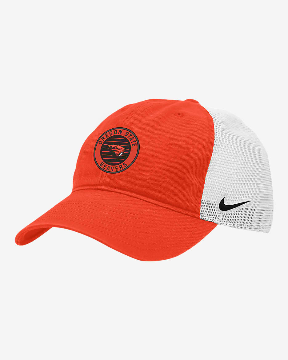 Gorra de rejilla universitaria Nike Oregon State Heritage86 - Naranja