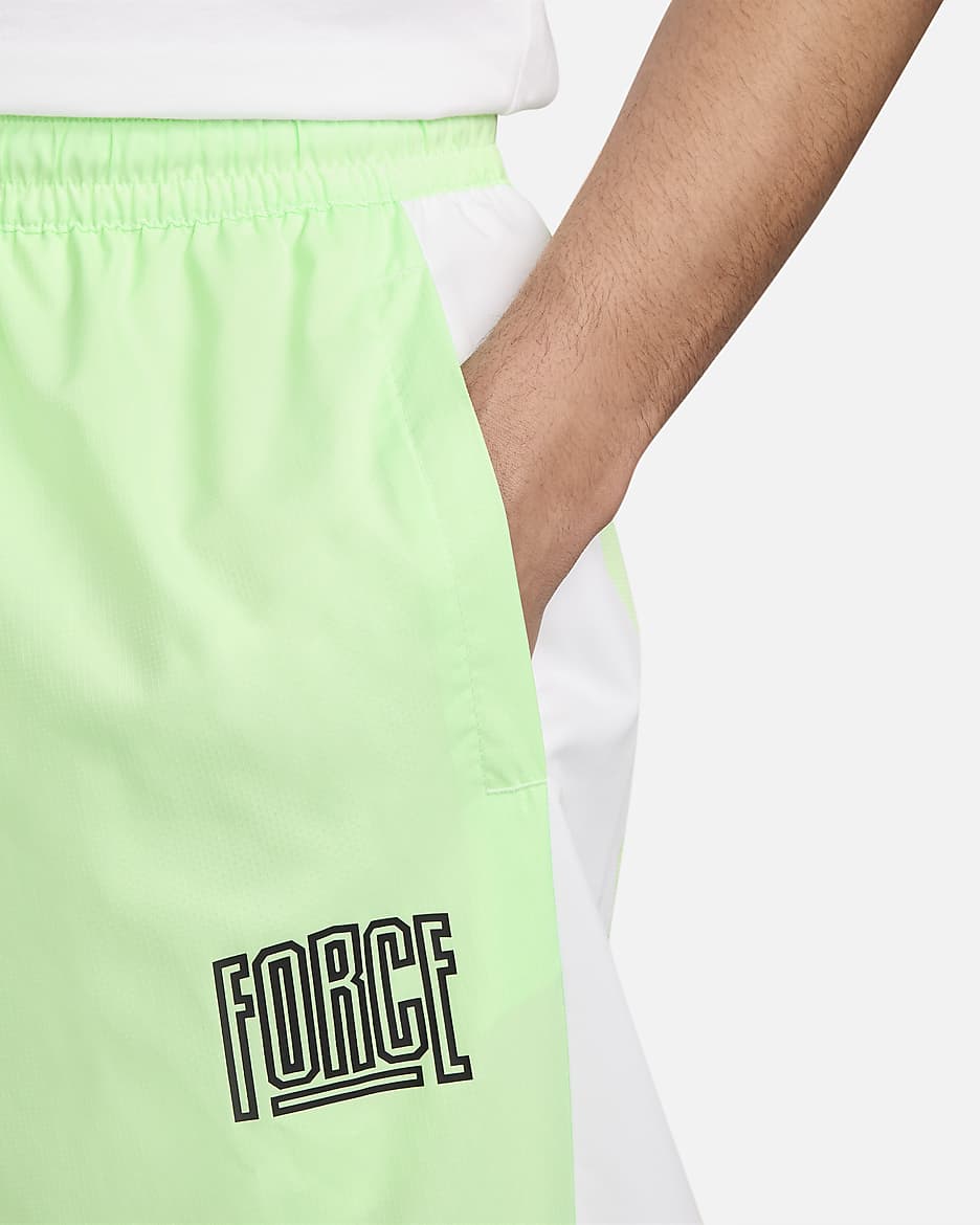 Calças de basquetebol Nike Starting 5 para homem - Verde Vapor/Preto/Branco/Branco