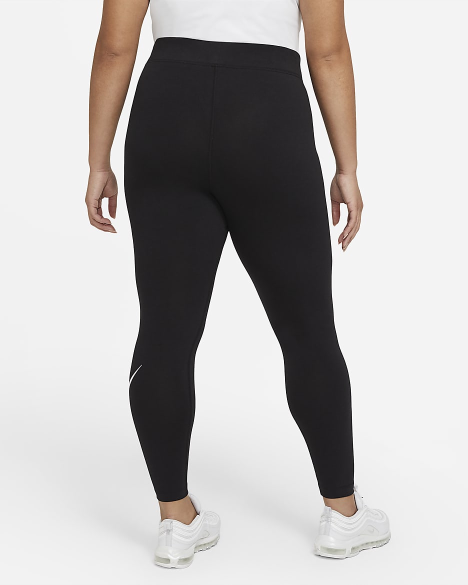 Nike Sportswear Essential Women's High-Waisted Leggings (Plus Size) - Black/White