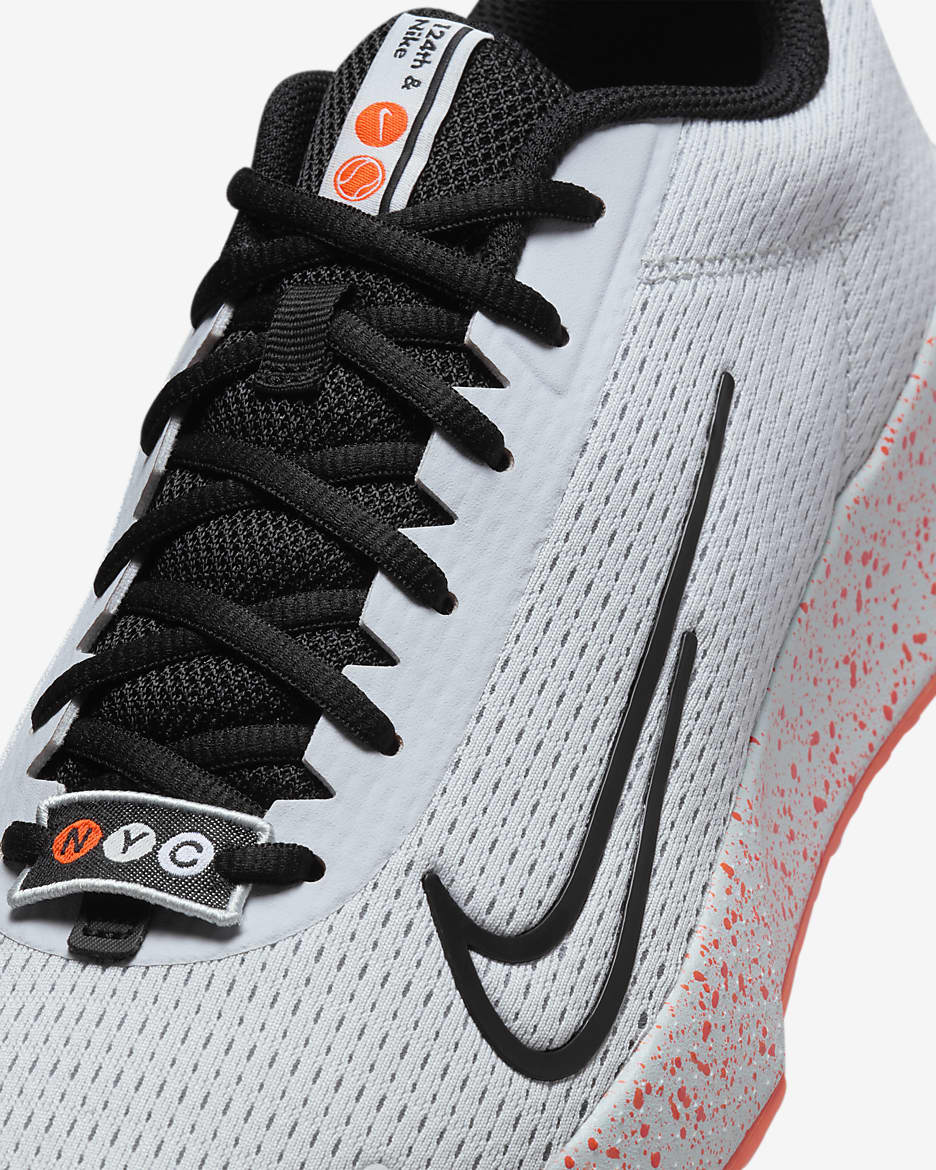 NikeCourt Vapor Lite 2 Premium Men's Hard Court Tennis Shoes - Pure Platinum/Hyper Crimson/Black