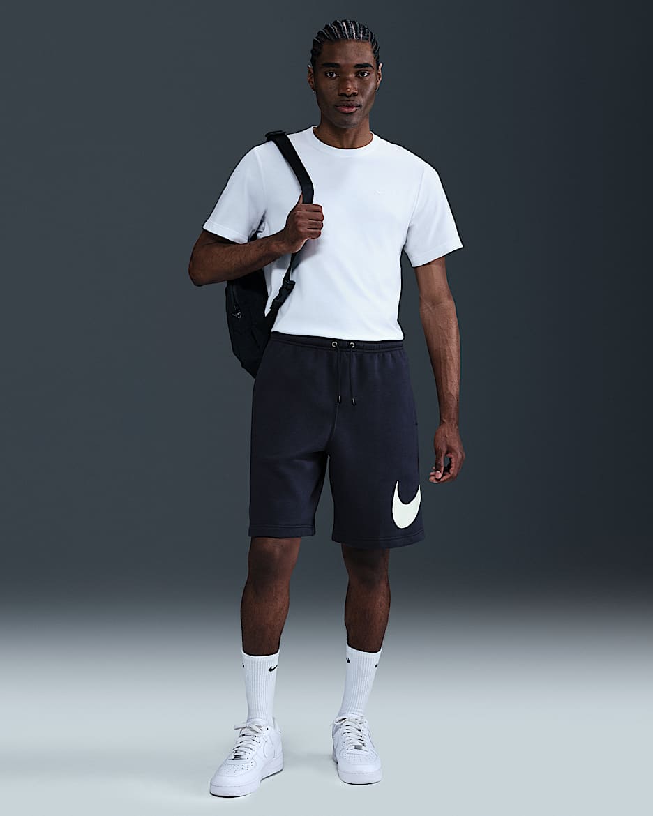 Nike Club Men's Fleece Shorts - Obsidian/Obsidian/White