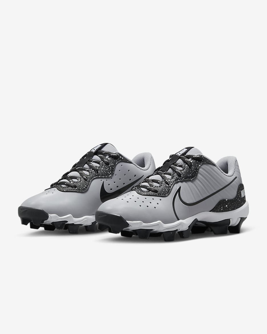 Tacos de béisbol para niños talla pequeña/grande Nike Alpha Huarache 4 Keystone - Gris lobo/Blanco/Gris humo oscuro