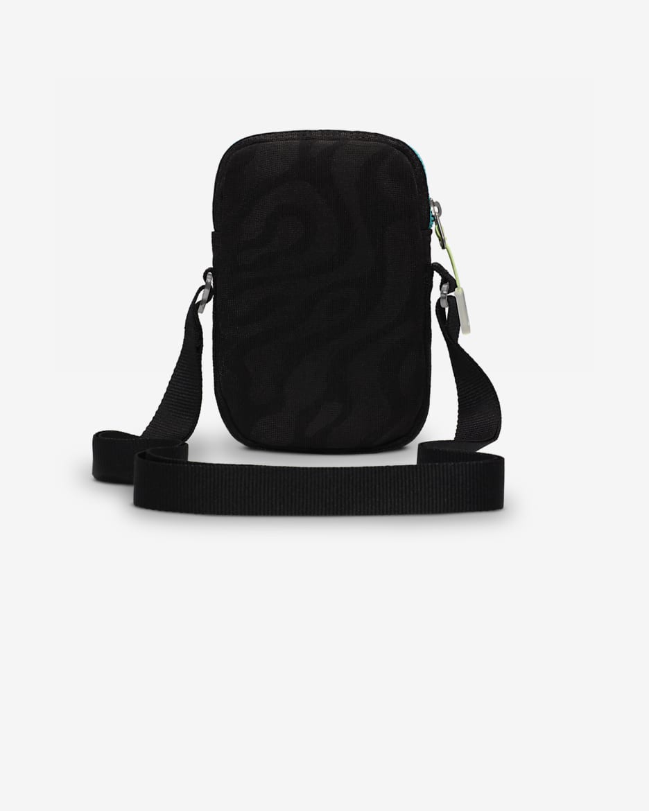 Nike Heritage Bolsa tipo bandolera (pequeña, 1 l) - Negro/Blanco/Dusty Cactus