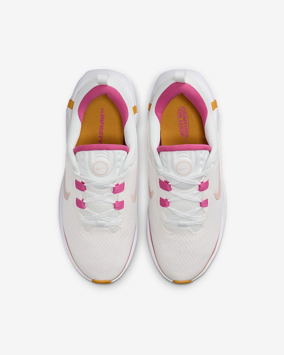 Tenis de correr para niños grandes Nike Infinity Flow - Blanco cumbre/Rosa paleta/Oro universitario/Naranja ártico