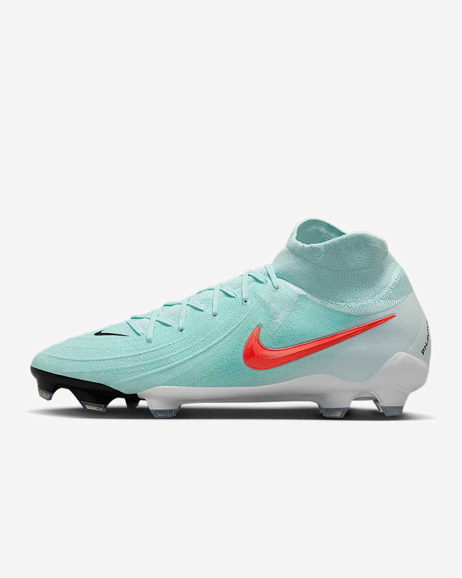 Nike Phantom Luna 2 Pro FG High-Top Football Boot - Mint/Off-Noir/Atomic Red