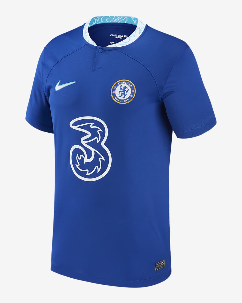 Chelsea 2022/23 Stadium Home (Jorginho) Big Kids' Nike Dri-FIT Soccer Jersey - Rush Blue
