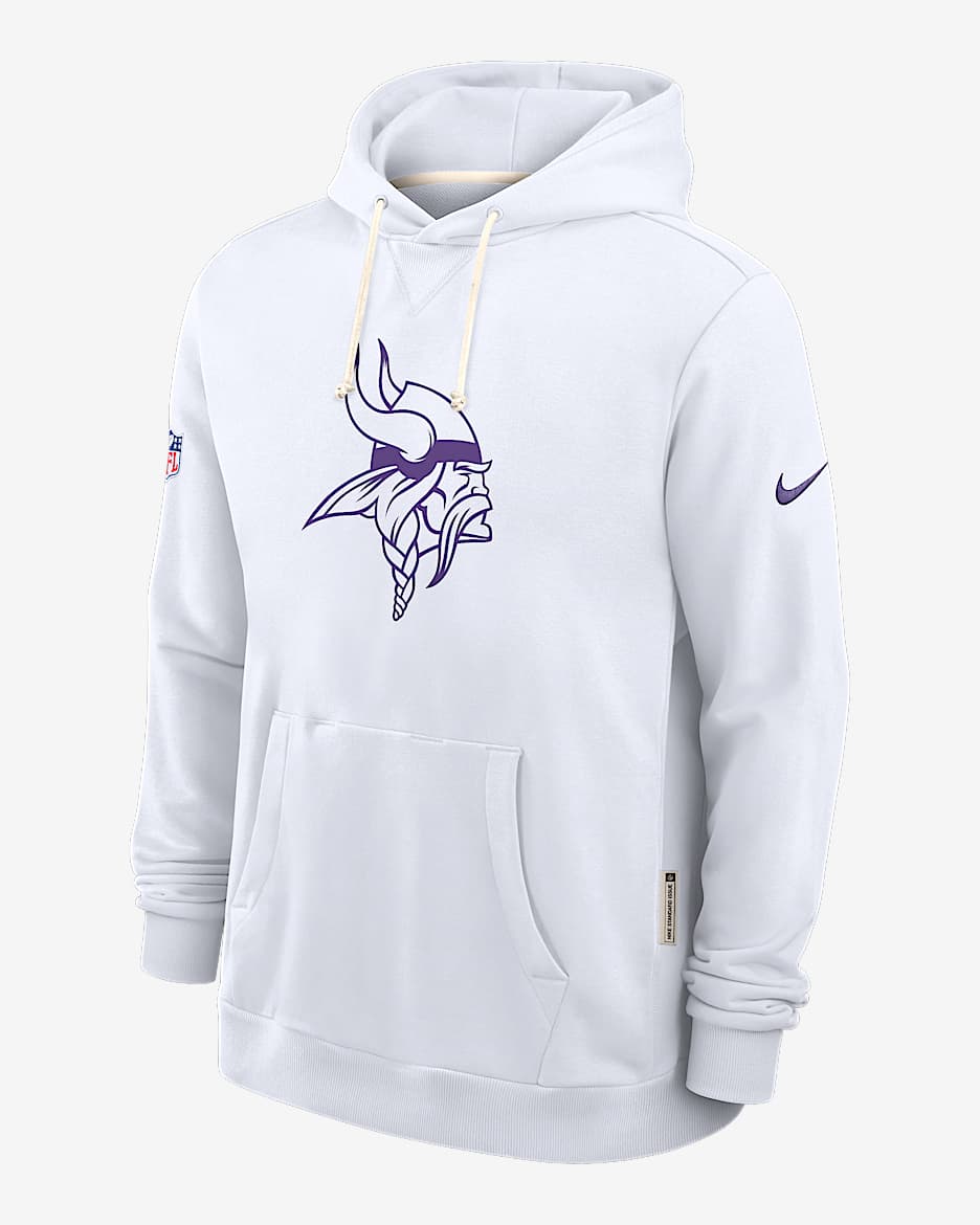 Sudadera con gorro sin cierre Nike Dri-FIT de la NFL para hombre Minnesota Vikings Alt 2 Tight Coverage Sideline - Blanco