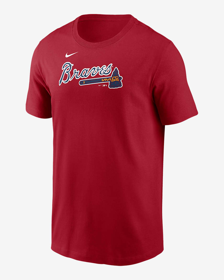 Atlanta Braves Fuse Wordmark Men's Nike MLB T-Shirt - Red