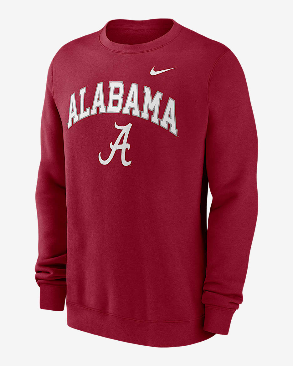 Alabama Arch Men's Nike College Pullover Crew - Crimson