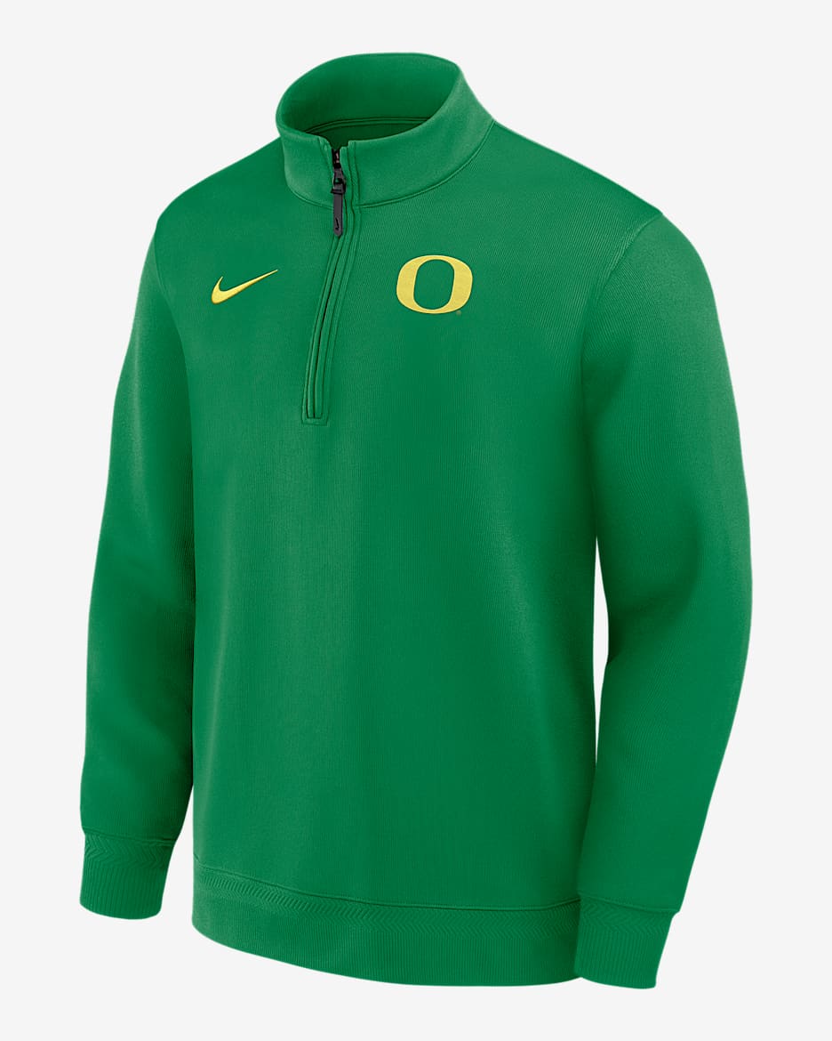 Oregon Coaches Men's Nike Dri-FIT College Long-Sleeve 1/2-Zip Top - Green