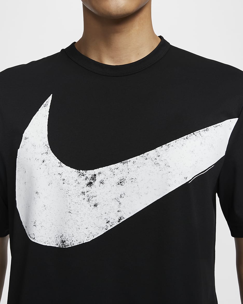 Nike Hyverse Swoosh Men's Dri-FIT Short-Sleeve Fitness Top - Black/White