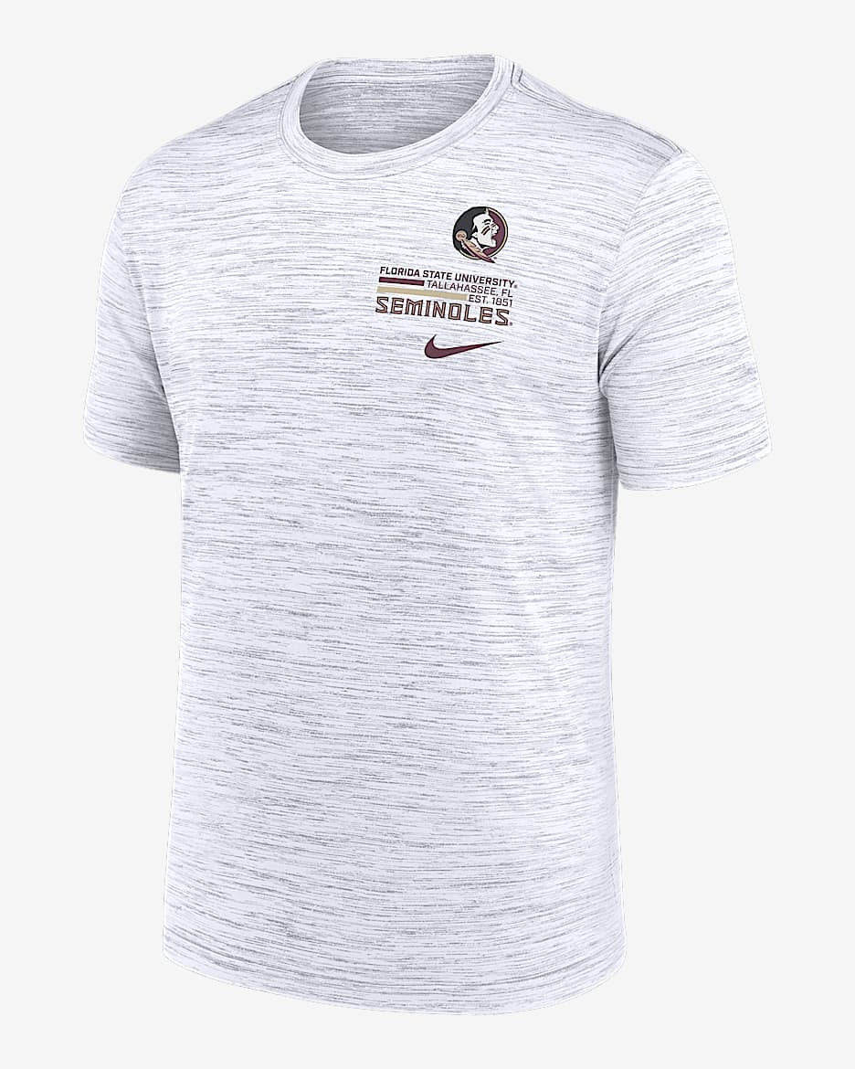 Florida State Campus Chest Stack Velocity Men's Nike Dri-FIT College T-Shirt - White