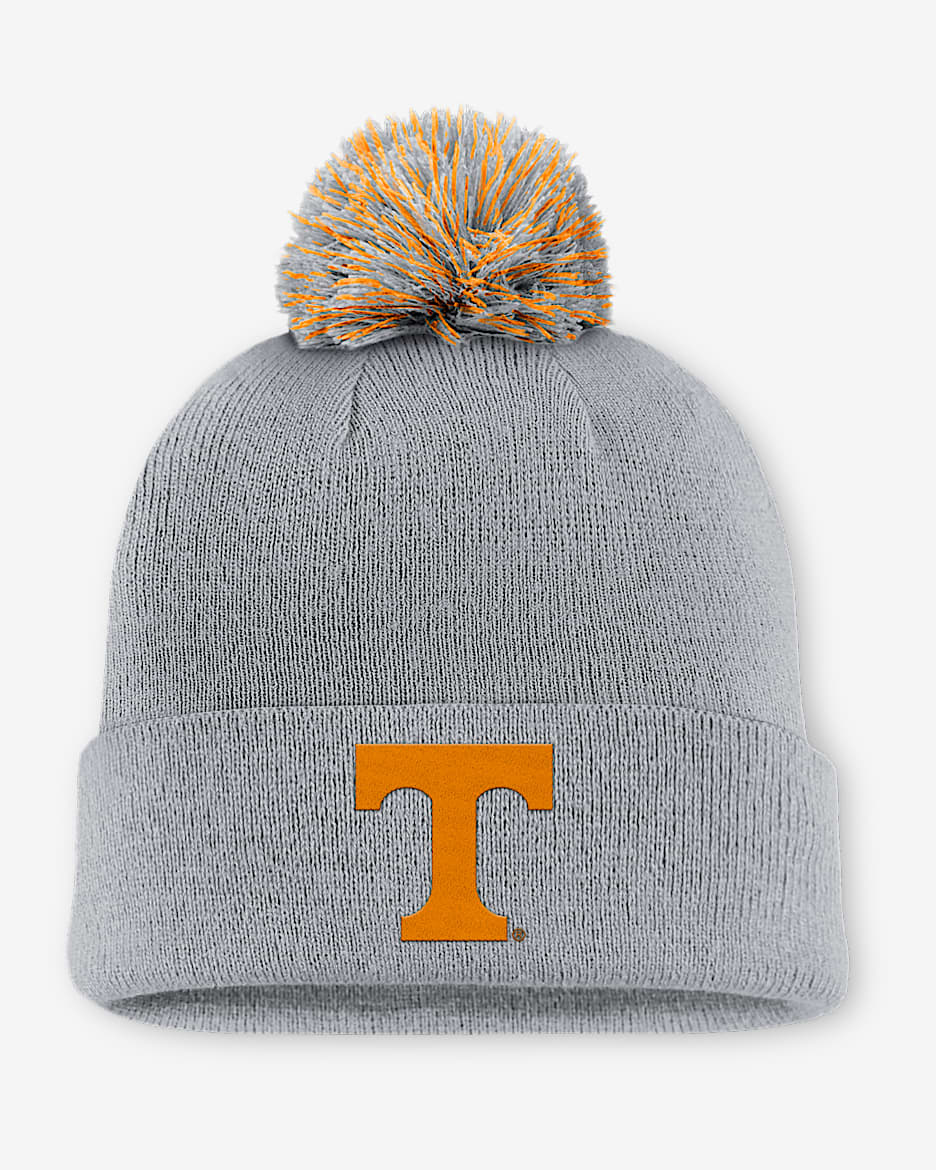Tennessee Primetime Campus Toned Men's Nike College Cuffed Pom Beanie - Grey