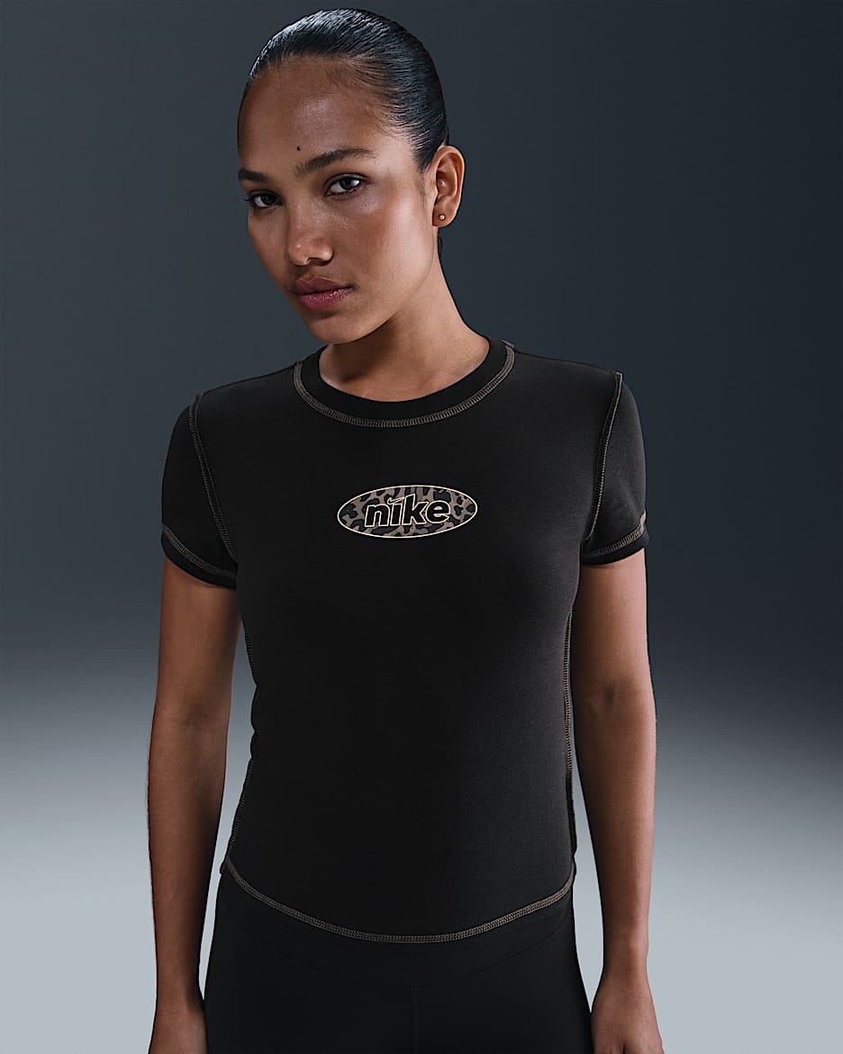 Nike Sportswear Chill Knit Women's Slim Cropped Top - Black/Metallic Gold