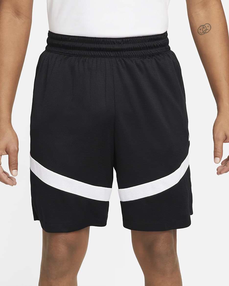 Shorts de básquetbol de 20 cm Dri-FIT para hombre Nike Icon - Negro/Negro/Blanco/Blanco