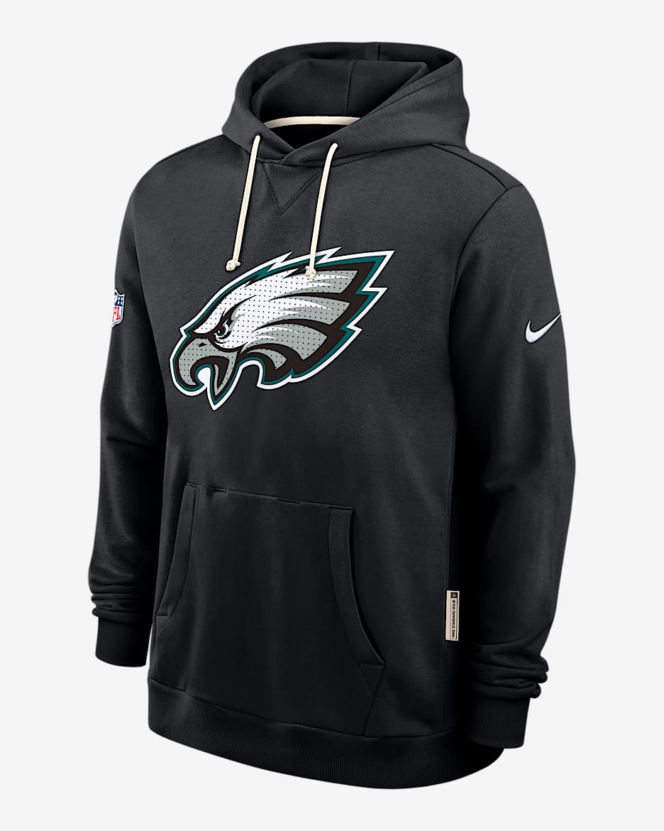 Philadelphia Eagles Initial Home Sideline Men's Nike Dri-FIT NFL Pullover Hoodie - Black