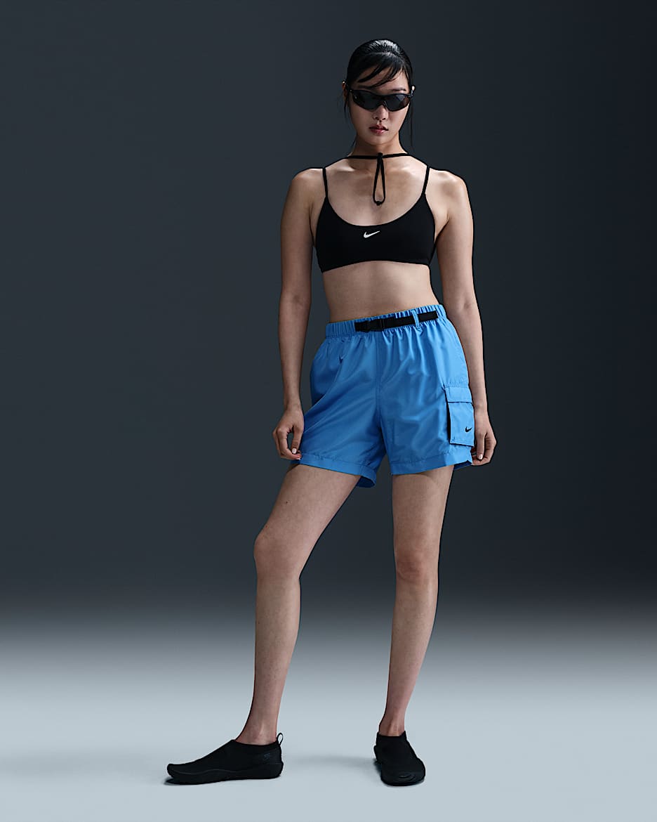 Shorts para salida de baño para mujer Nike Swim Voyage - Azul universitario