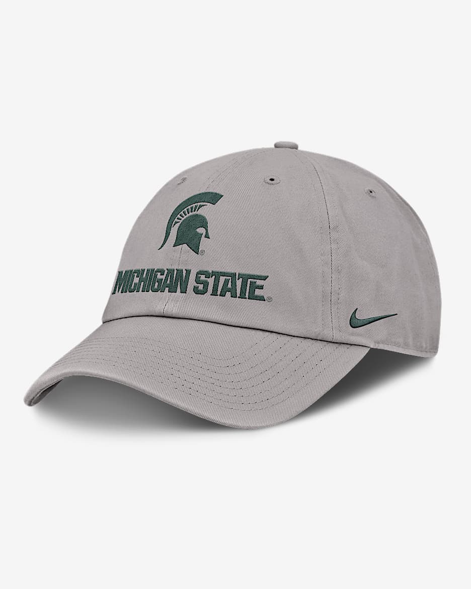 Gorra universitaria Nike ajustable para hombre Michigan State Sideline Club Gameday - Gris