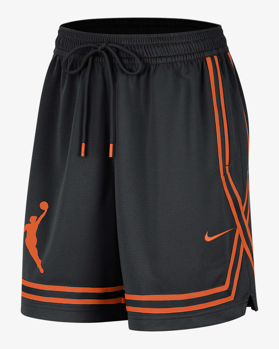 Shorts de la WNBA Nike Dri-FIT para mujer Team 13 - Negro/Naranja brillante