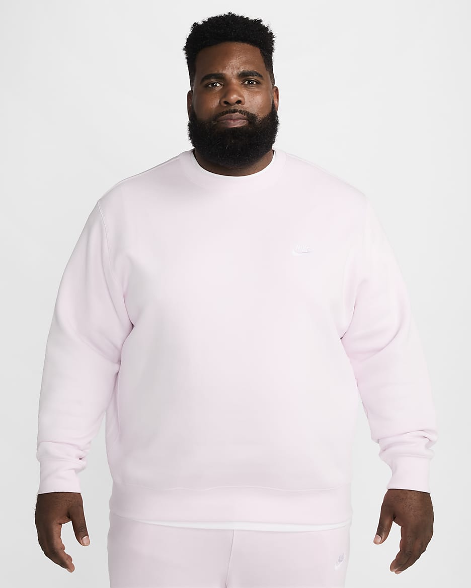 Nike Sportswear Club Fleece Men's Crew - Pink Foam/White